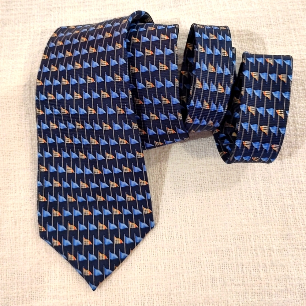 Burberry Silk Tie Plaid Flag Blue Black Career British Luxury Logo